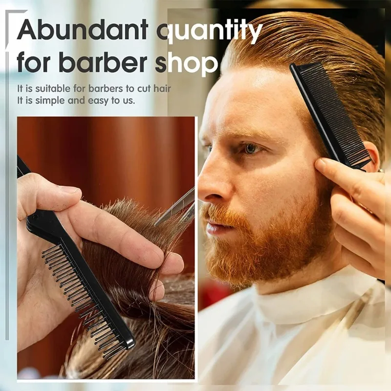 5 قطع 2 في 1 مشط شعر مزدوج الرأس قابل للطي، فرشاة شعر محمولة للسفر، مشط شعر مدمج، فرشاة جيب قابلة للطي