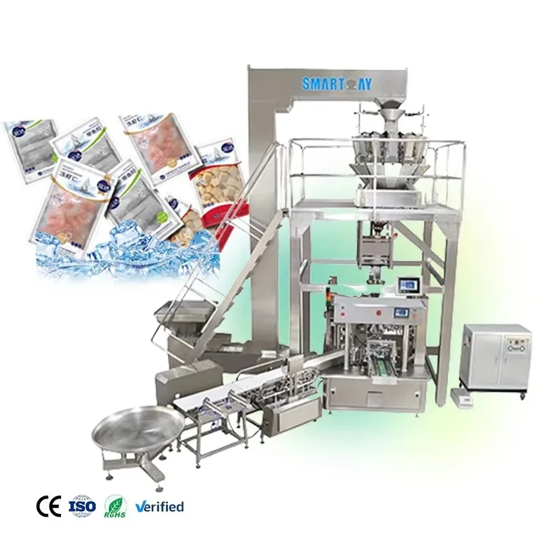 Nitrogen Flushing Snacks VFFS Packaging Line Optional Delta Robot Packer customize