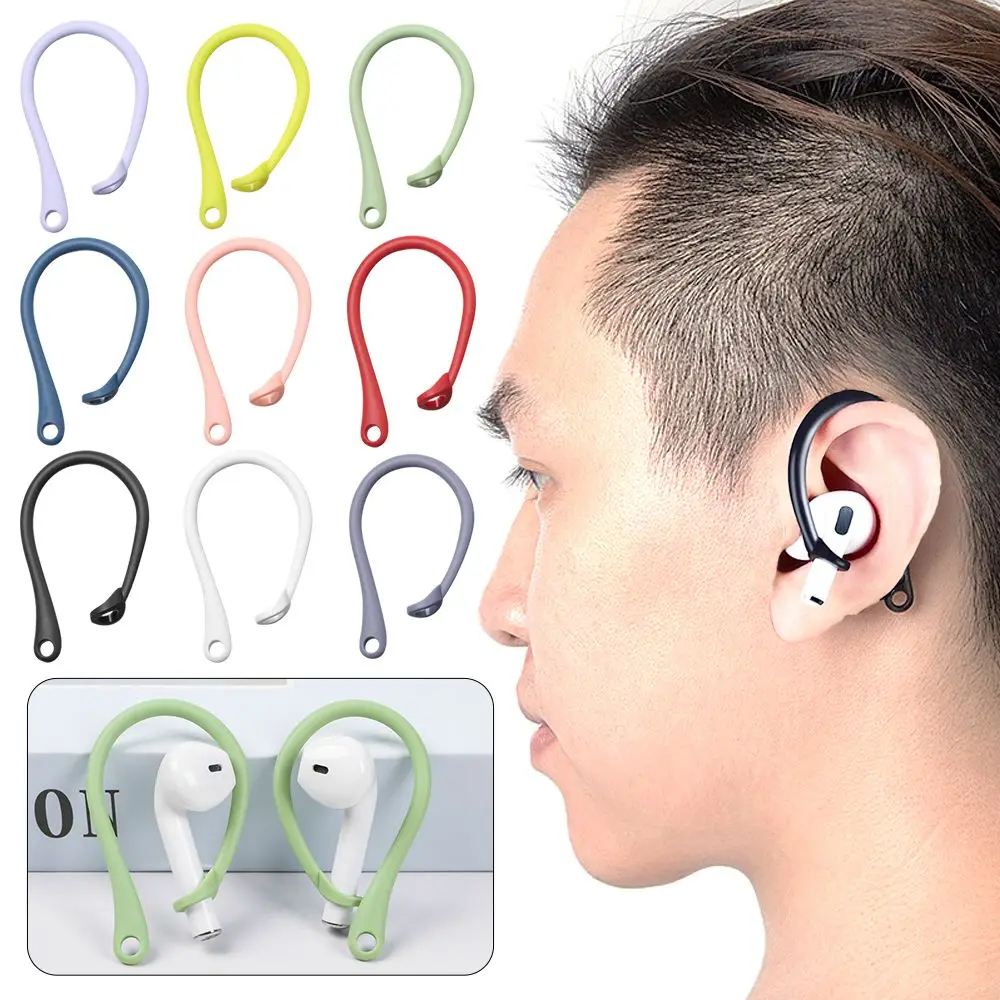 สูญเสียสายคล้องกีฬาหูฟังผู้ถือซิลิโคน Anti-Lost หูฟัง Secure Fit Hooks ป้องกันหูฟังสําหรับ Apple AirPods 1 2 3 Pro