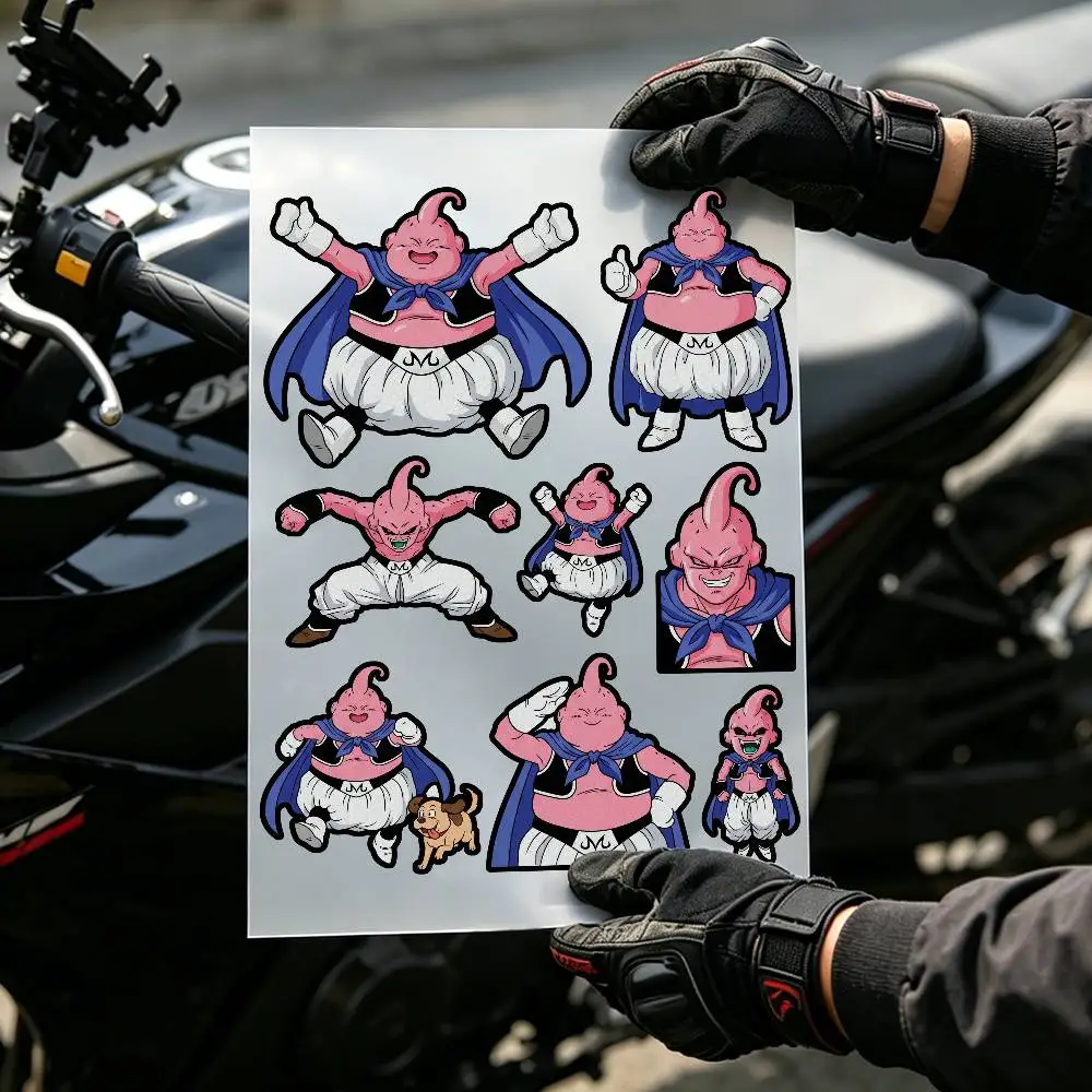 Anime Majin Buu Car Reflective Sticker  Multi‑Use Safety Decal for Motorcycle Bicycle Helmet  Night Guard Glow Tape