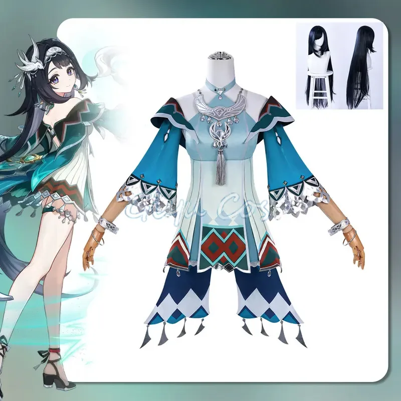 

Lan Yan Cosplay Costume Genshin Impact Wig Anime Halloween Costumes Uniform