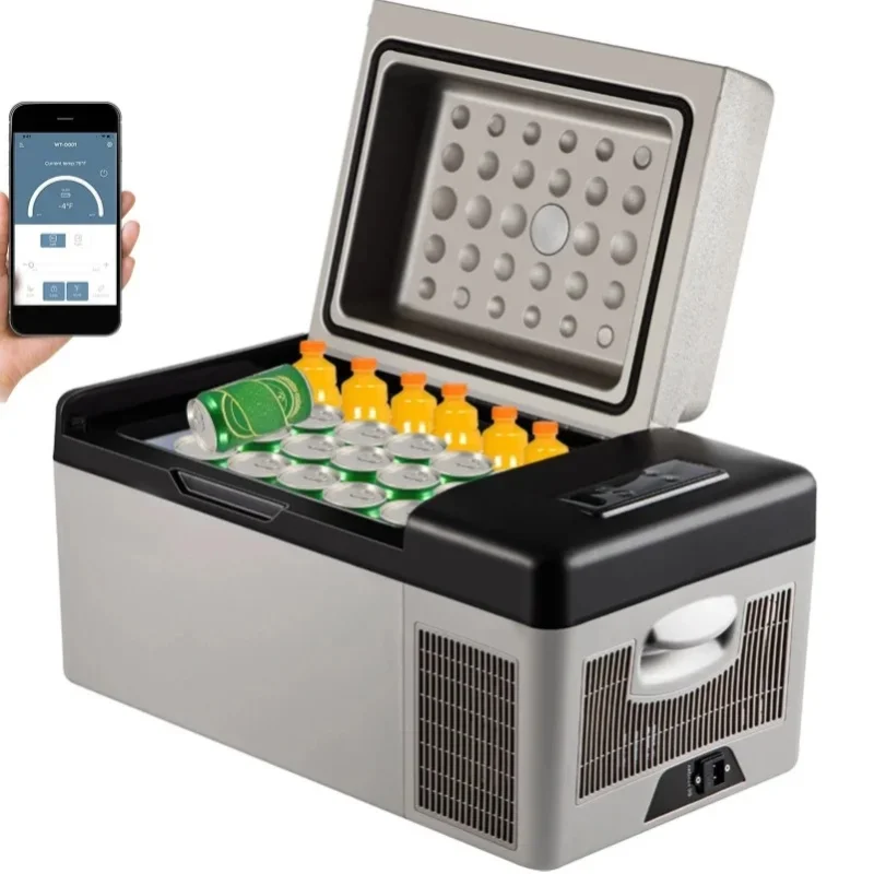 SIHAO Autokühlschrank 15L-55L Mini-Kühl-Gefrierschrank, tragbarer Kompressorkühler 12/24V DC 110-240V, Kühlbox für Autofahrten, Camping, Picknick, Dual-Use Fahrzeug-Kühl-Gefrierschrank für Reisen,