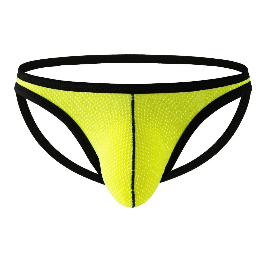 Patchwork Thin Belt Thong Briefs T-back Lingerie Pouch Briefs Low Waist Men's Underwear Daily Wear