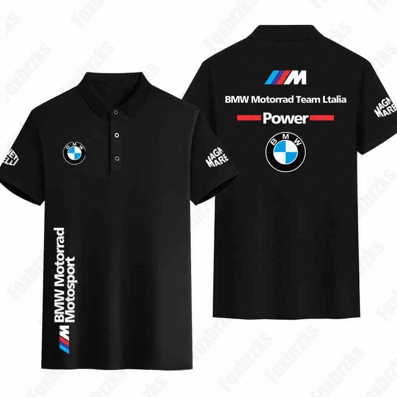 

2025 New BMW Men's Women's Fitness Clothes Polo Shirt Printed Fashion Sportswear Outdoor Running Training Fitness Tight Clothes