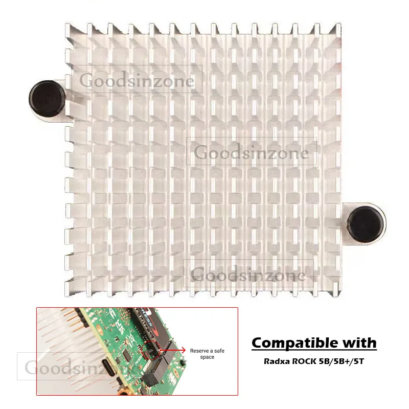 Radxa ROCK 5B/5B+/5T Tower Heatsink - 3D Fin Aluminum Cooler with Dual Thermal Pads