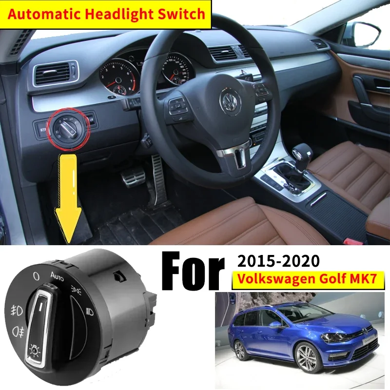 For Volkswagen VW Golf Mk7 Variant 2015~2020 2015 2017 2018 2020 Headlight Automatic Switch Car Accessories Auto Light Upgrade