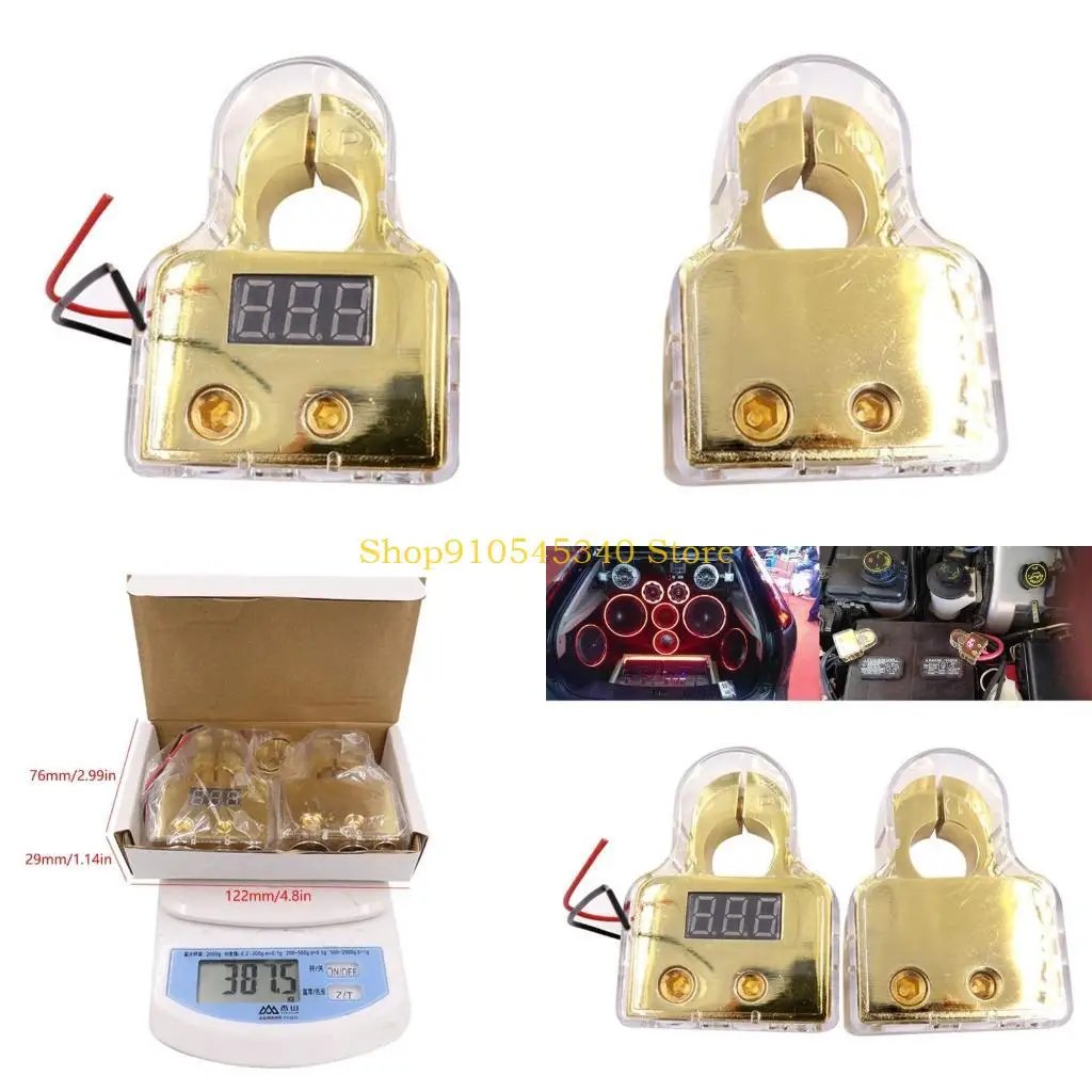 

U2JA Разъемы для автомобильного аккумулятора, вольтметр 0/4/8/10, калибр AWG, цифровые клеммы для аккумулятора, зажим для и