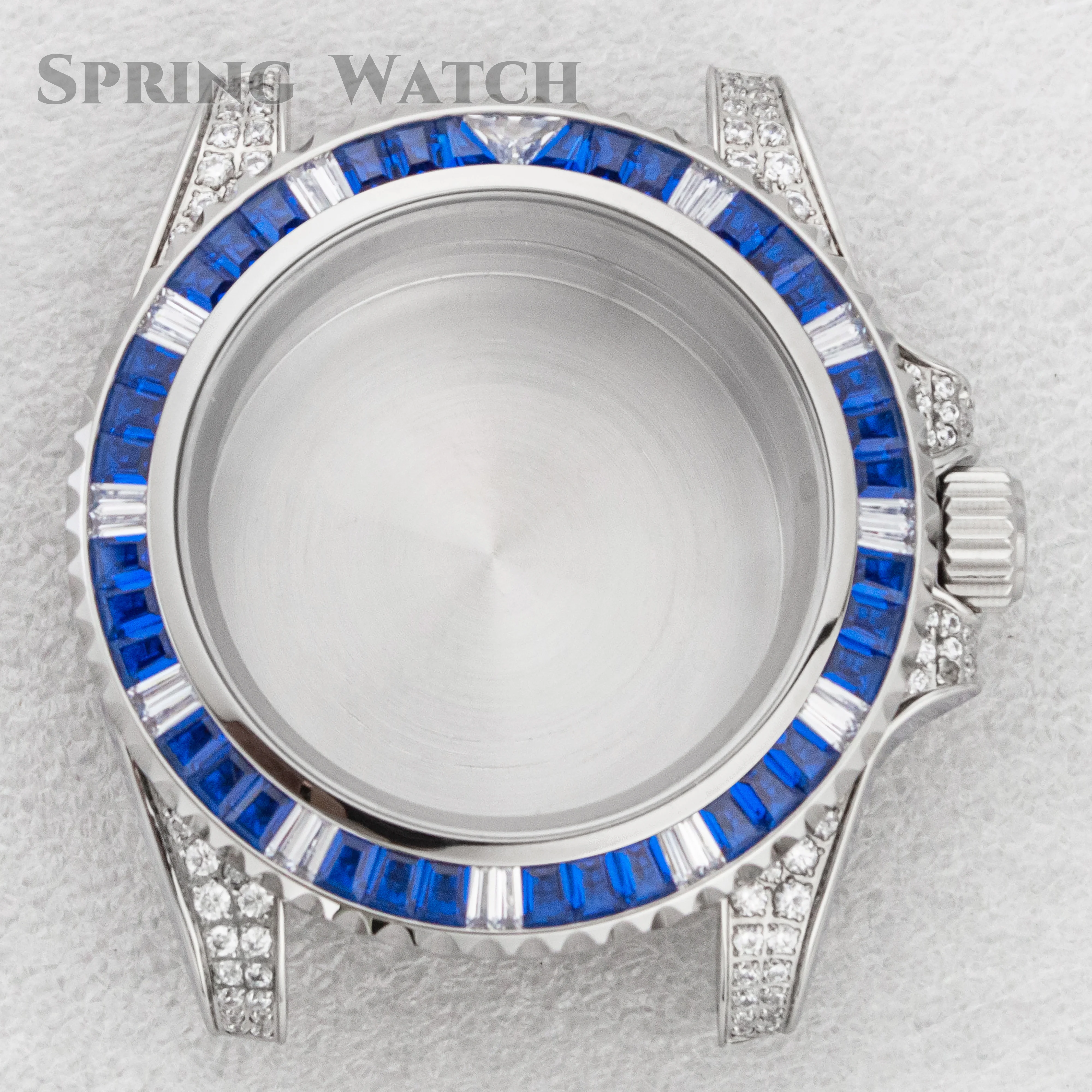 40mm NH35 NH36 Watch Case Diamond Studded Watch Bezel Stainless Steel Waterproof Case For SUB GMT Watch Movement Mod Parts