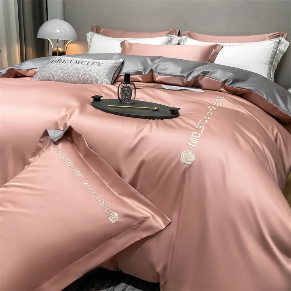 Thickened Brushed Pure Cotton 4-piece Bedding Set Dormitory Use Comfortable Breathable Premium Cotton Bedding Four-piece Set
