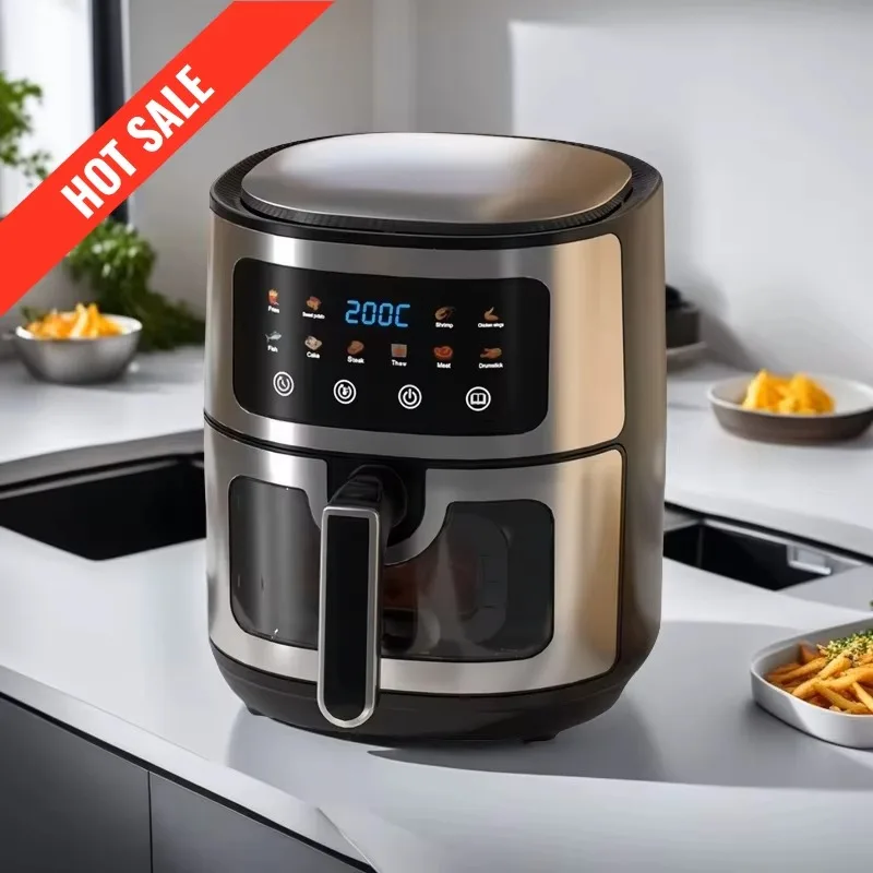 

Wholesale 10L Black Air Fryer Fast Healthy Oil-Free,Visual Window ,Make Snacks, Pastries, and Finger Foods,Household Party Use