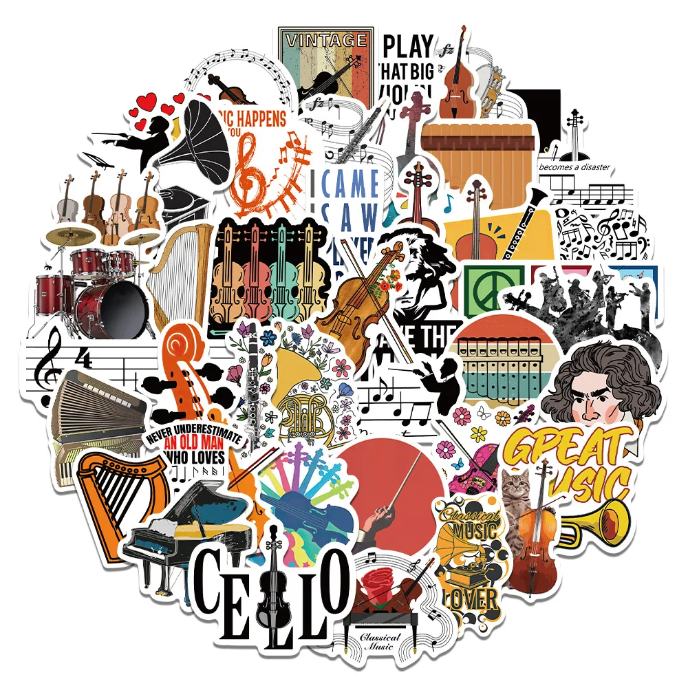 

10/30/52Pcs cartoon Orchestral graffiti Stickers For Suitcase Skateboard Laptop Luggage Phone Car Styling DIY Decal Pegatinas