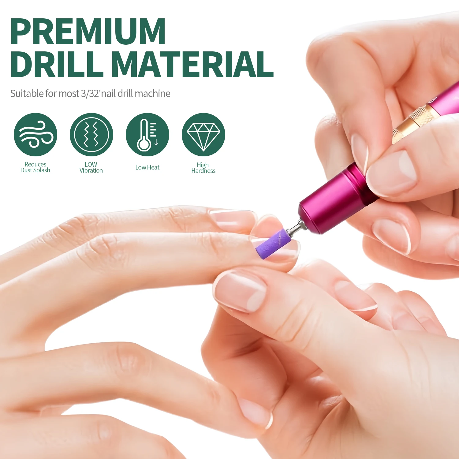 مجموعة أدوات حفر أظافر صغيرة مكونة من 100 قطعة من Nailpop 80 # 120 # 180 # 240 أداة مانيكير لإزالة الجلد الميت وتلميع البشرة