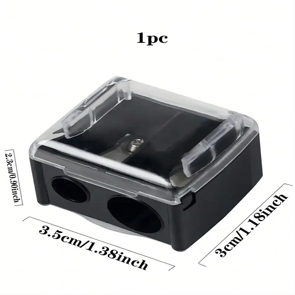 1pc Dual Hole Pencil Sharpener For Eyeliner, Eyebrow Pencil And Cosmetic Pencils, Mini Portable Multifunctional Pencil Sharpener