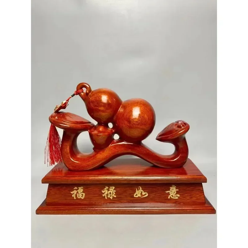 Ruyi Lucky Gourd Statue Home Decorations Good Fortune Wood Auspicious Ornaments