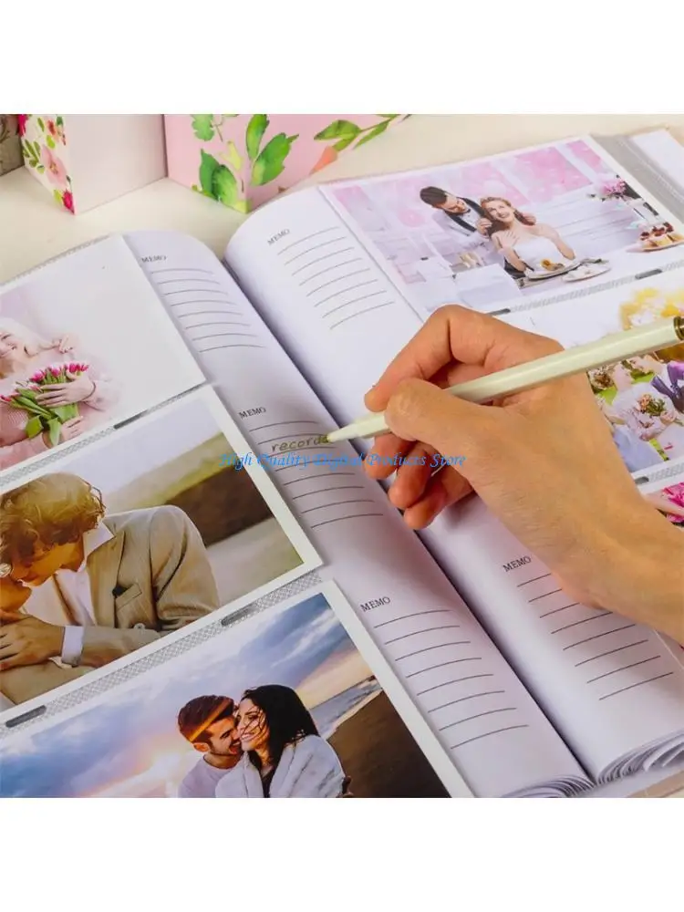 U2JE Multipurpose Floral Pattern Photo Album Scrapbook With Foil Detail And Removable Pages For Travel And Family