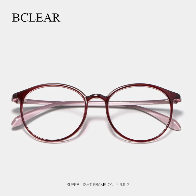KLAR Ultra Licht TR90 Myopie Gläser Retro Runde Optische Brillen Rahmen Männer Frauen Mode Komfortable Spektakel