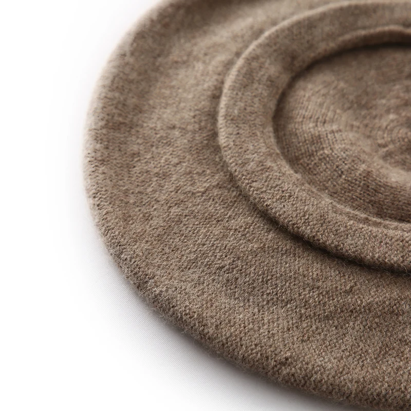 Nouvelle mode 100% cachemire femmes béret chapeau automne hiver luxe grâce dame béret chapeau cachemire tricots doux confortable chapeaux