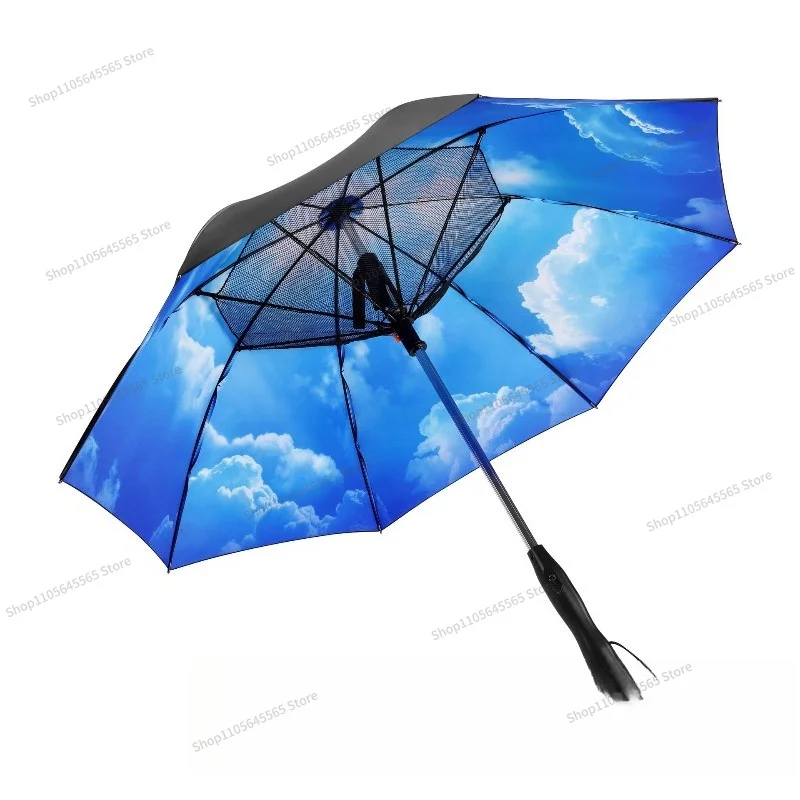With spray fan umbrella direct charging USB port UV protection sun protection umbrella outdoor parasol UPF sun protection