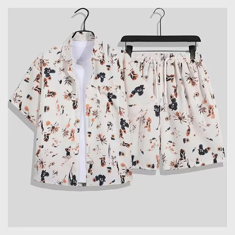 Summer New Hawaii Tracksuit Men's 2 Piece ​Short Sleeve Beach Shirts Shorts Sets Men's Vacation Suit Loose T shirts Man Clothing view 3