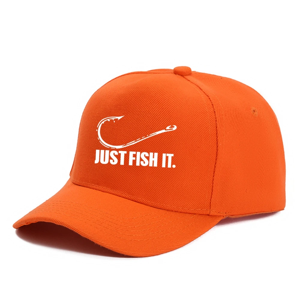 Fishing Hobbyist Just Fish It Funny Baseball Cap Peaked Cap Adjustable Unisex Spring Summer Dad Hat Shade Sport Baseball Hats