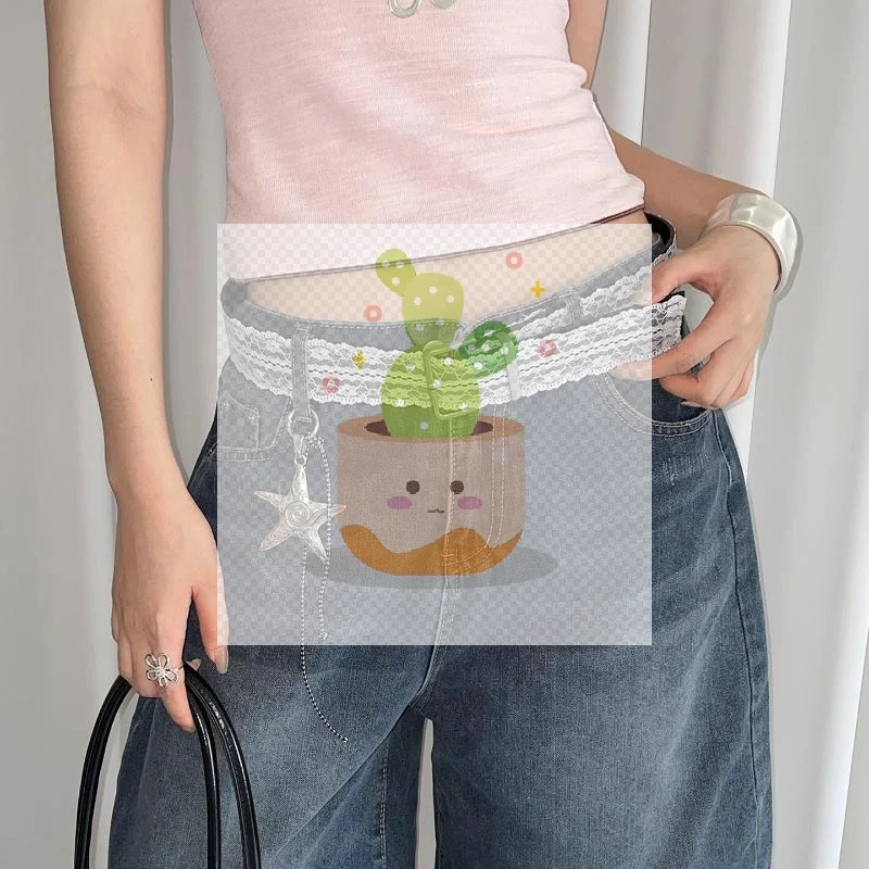 موضة الأبيض الأزهار الدانتيل حزام الخصر قابل للتعديل الحلو كل مباراة حزام للنساء حزام الخصر عادية اكسسوارات الديكور الهدايا