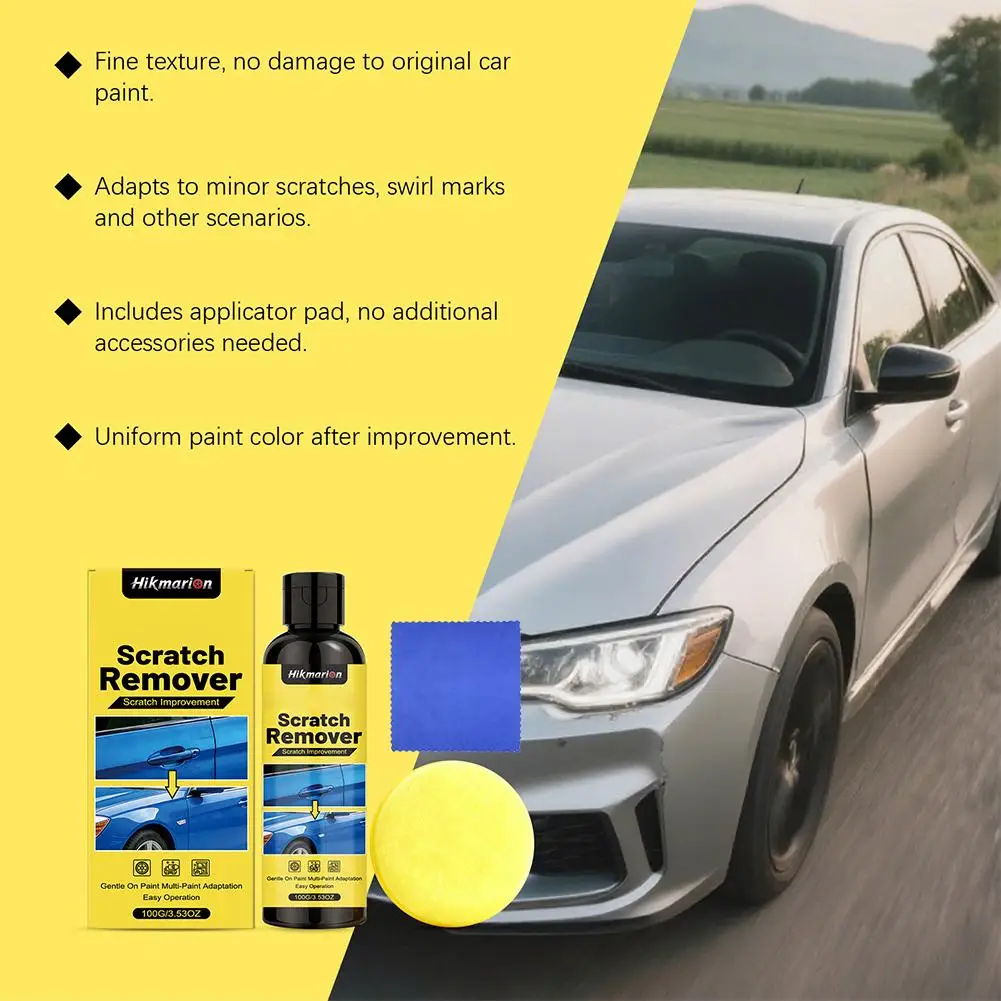Car Scratch Repair Polish Wax Removes Fine Scratches & Restores Shine,Gentle Formula Paint Care for Daily Maintenance Protection