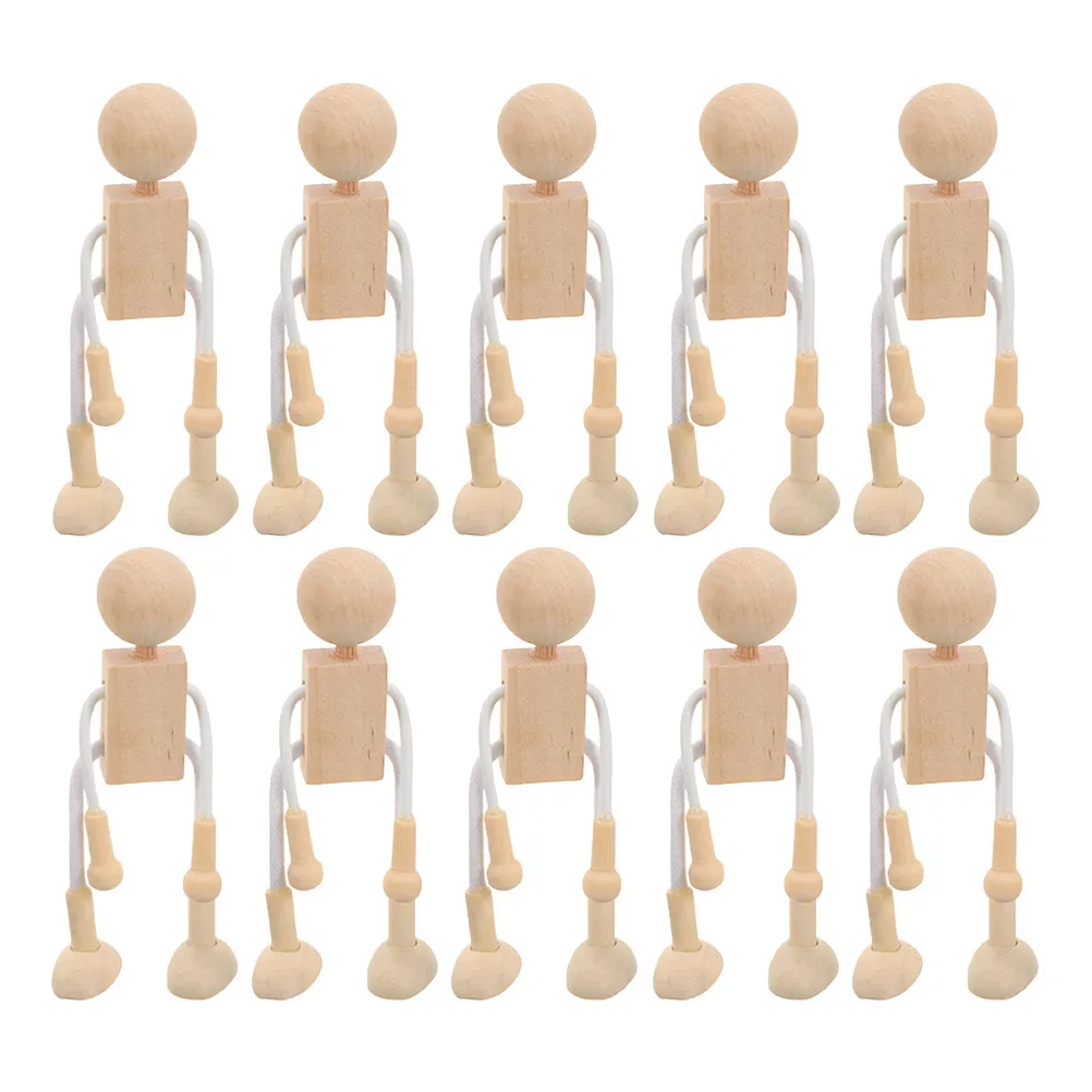 10pcs-wooden-cartoon-diy-unfinished-adjustable-figures-nature-bodies-joint-painting-craft-art-projects-creative-interactive