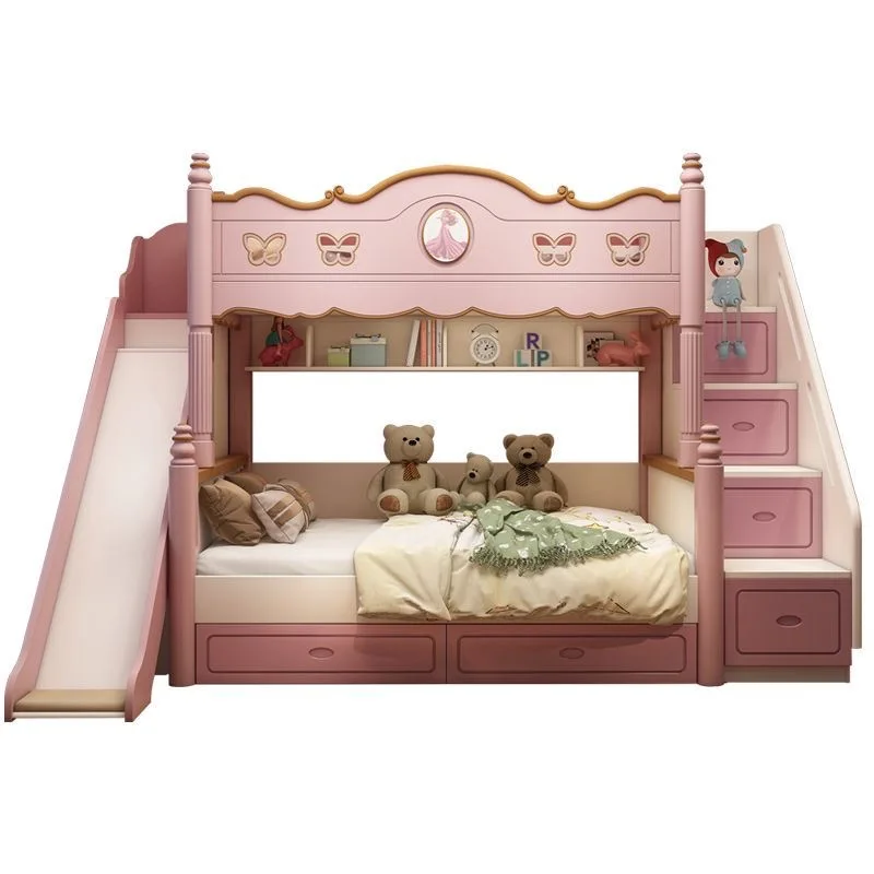 Princess Children's Comfortable and Durable MDF Wood up and Down Bed for Hotel and School Bedroom Wood Art
