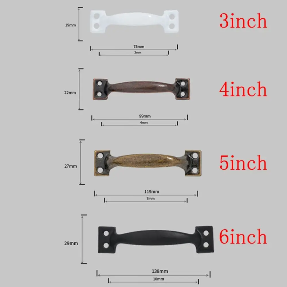 سحب أثاث حديدي مع أدراج ملحقات الأجهزة على شكل قوس ومقبض جراج ومقابض باب الحظيرة باللون الأسود والفضي #5