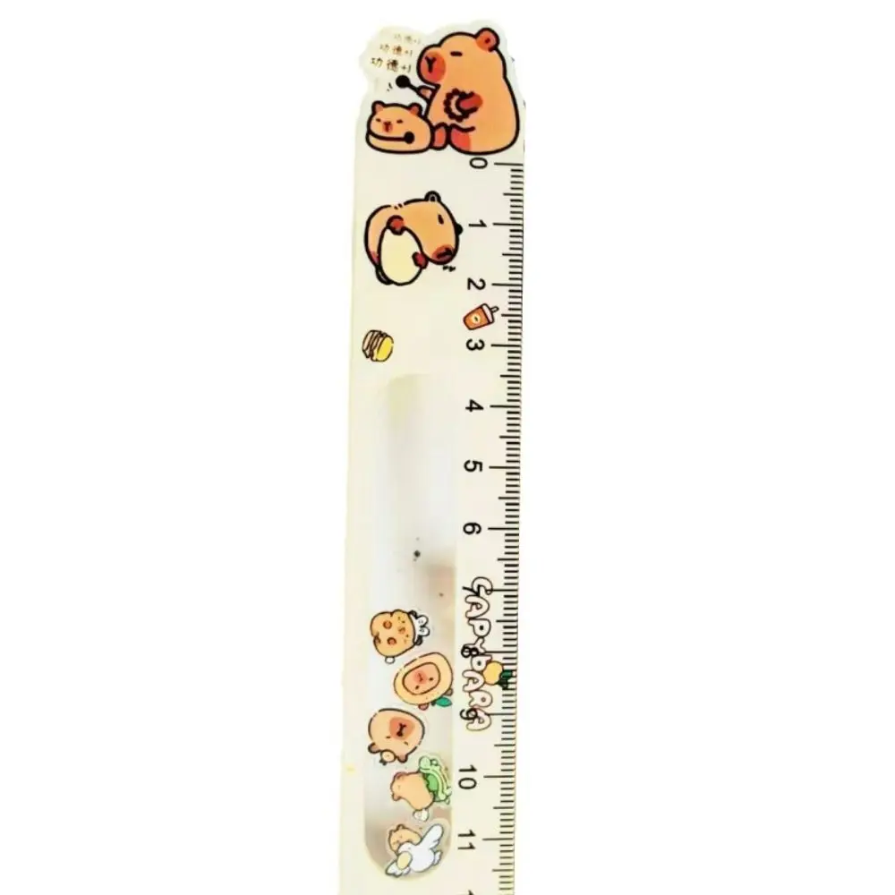 Stationery Capybara Boring Shaking Toy Ruler Swinging Toy Kawaii Student Straight Ruler Funny Cute Math Drawing Ruler Award Gift