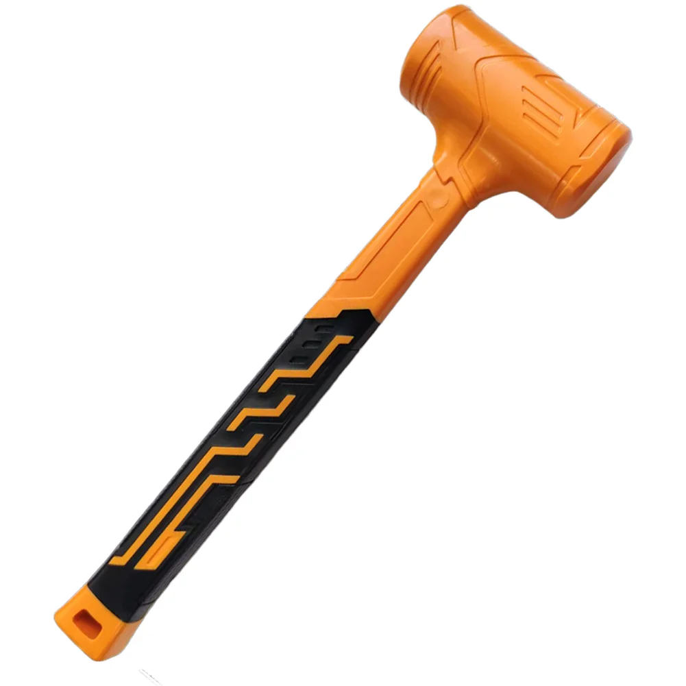Flooring Rubber Mallet for For tile Marble Work with Shock Absorbing Rubber Head Non Slip Handle 32.5 10.5cm Orange