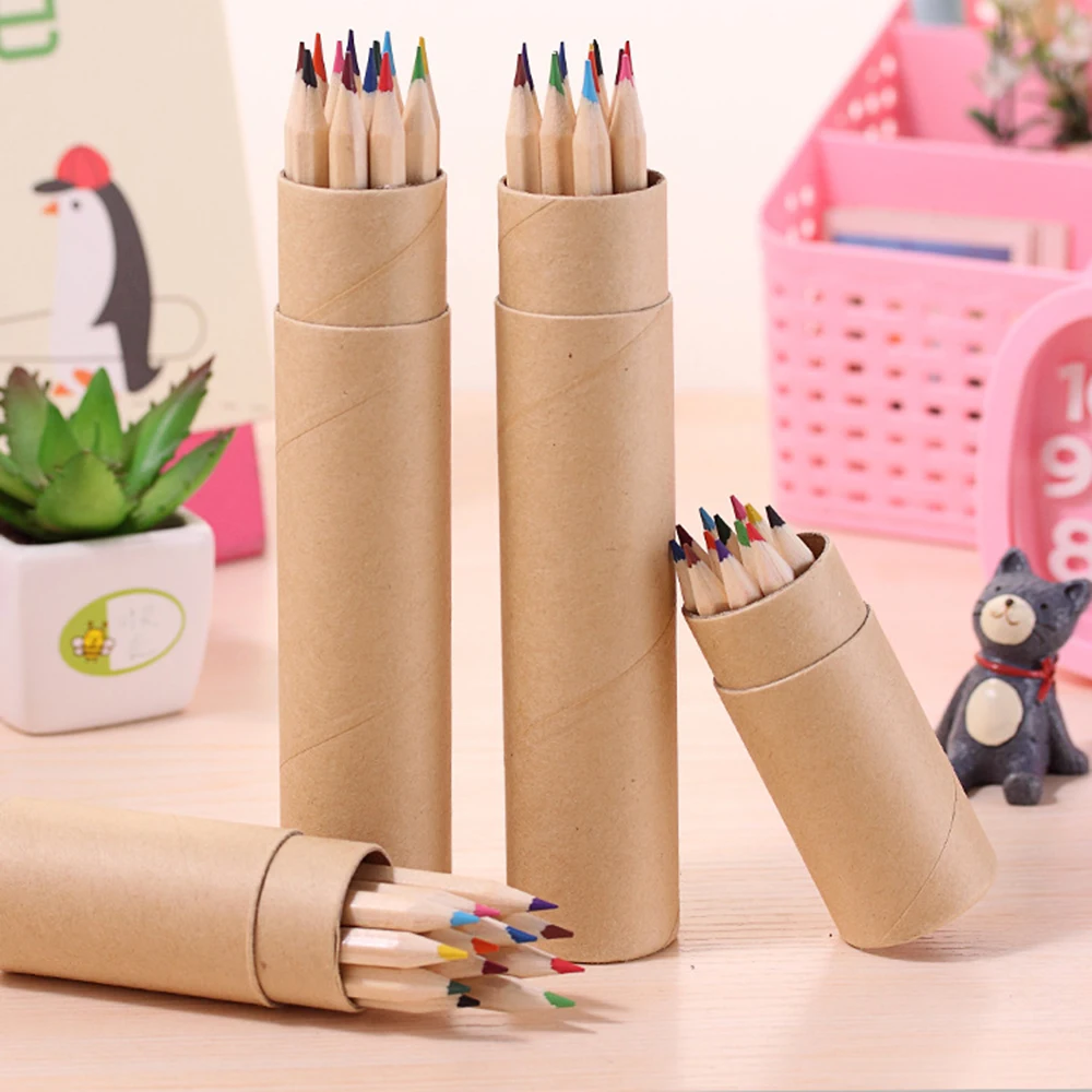 12Colors/Set Color Pencils Back to School Supplies Colorful Pencil for Kids Painting Art Supplies Office School Acsesories Gift