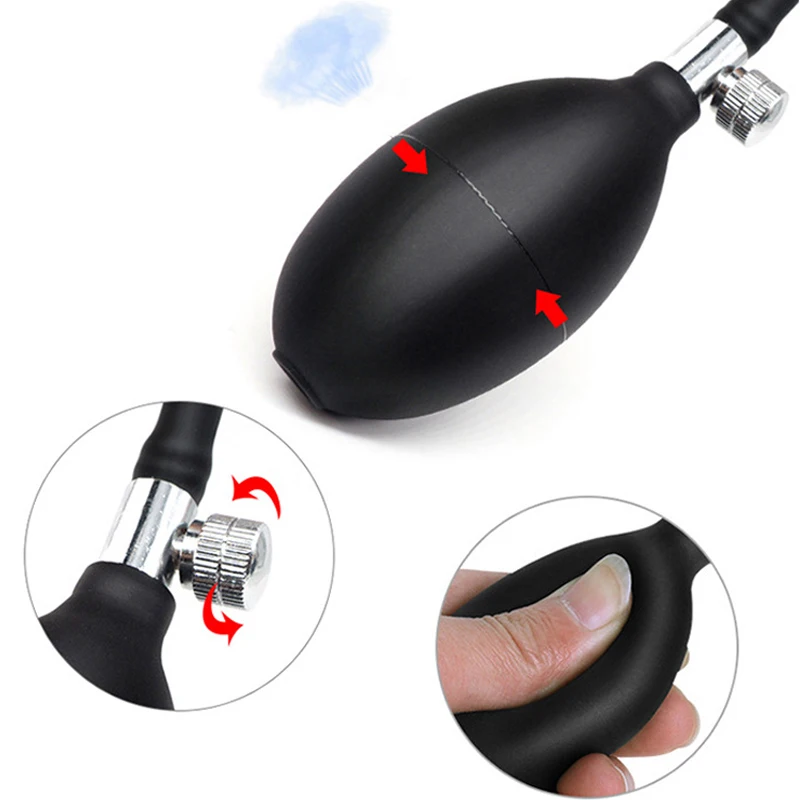 Huge Inflatable Anal Plug Prostate Massager Large Dildo Vagina Anus Dilator Butt Beads With Metal Ball Sex Toy For Men Women Gay