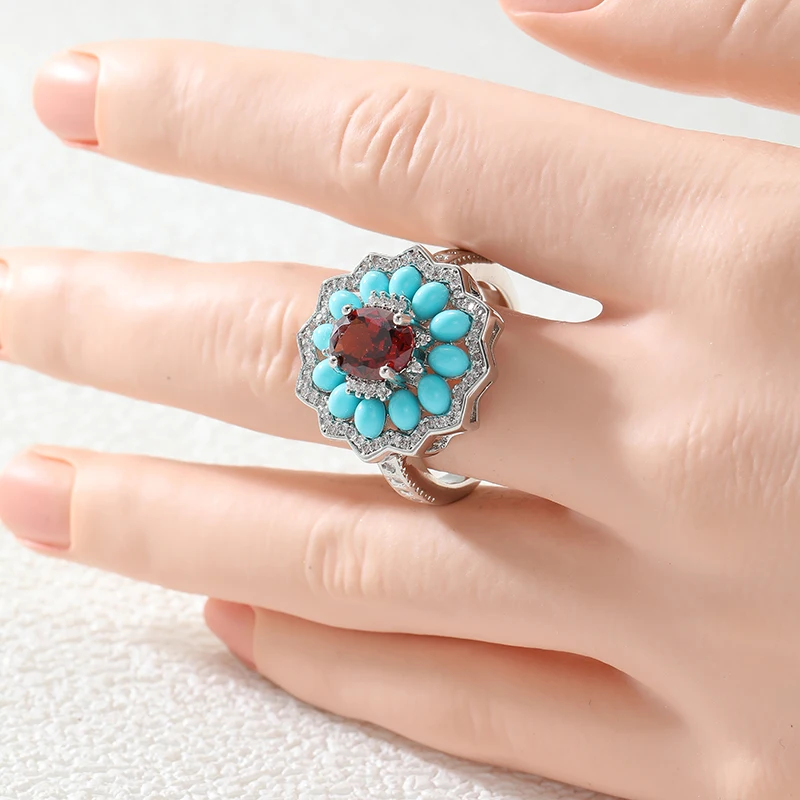 Anello Floreale in Turchese Si - Ethnic Chic Fashion recensione e prezzo