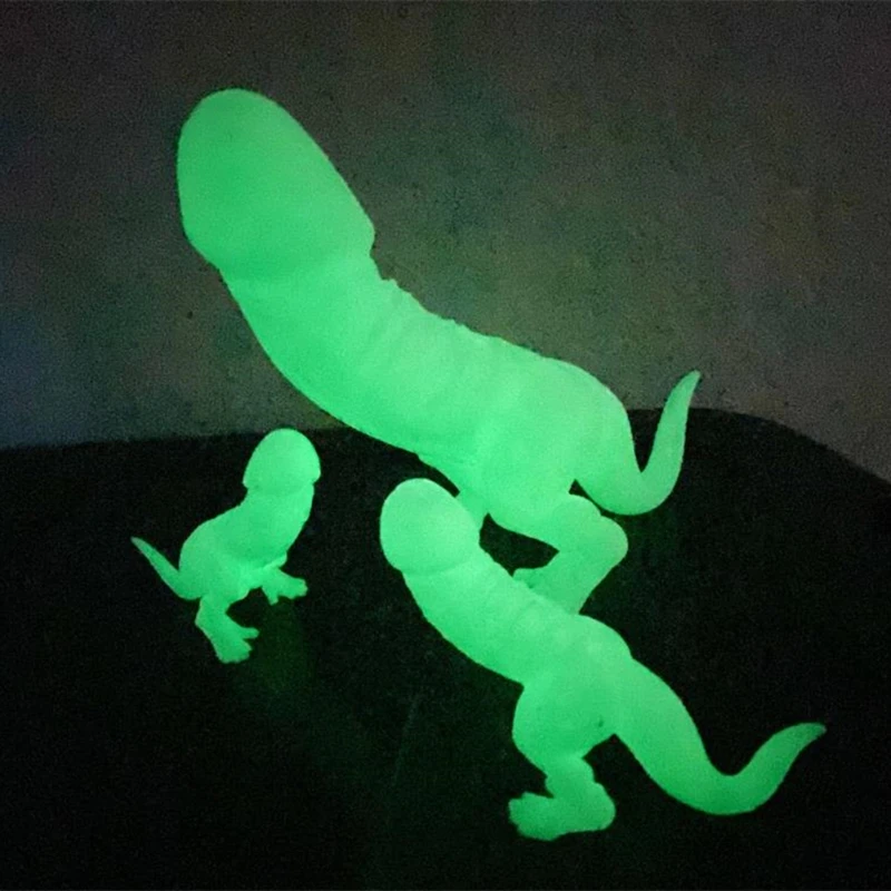 Glow In The Dark! Dino-Dick Dickasaurus Rex regalo di addio al nubilato divertente scherzo verde e bagliore blu