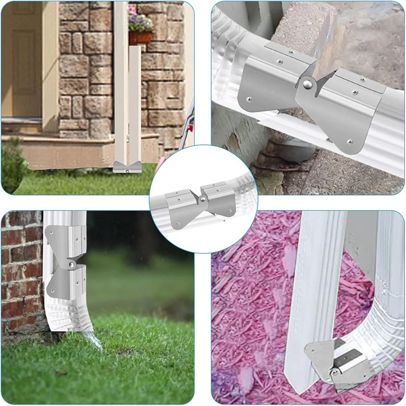 【Hot Selling】Gutter Downspout Hinges,1 Pair/2 Pcs Gutter Extension Hinge,Down Spout Drain Extension Hinge,For Square Rectangle G