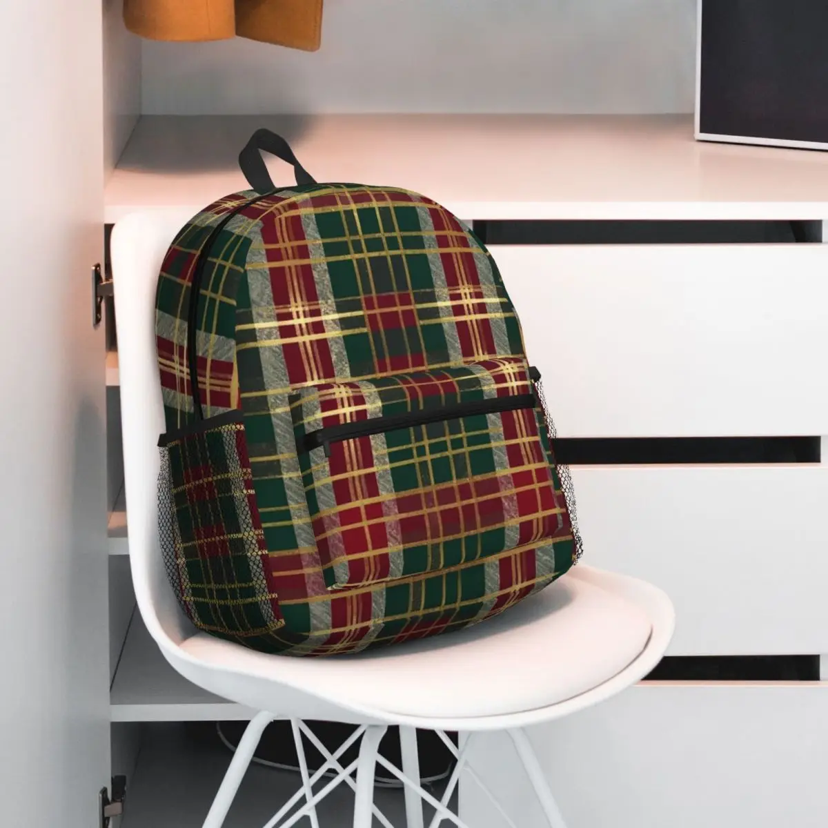 Popular Tartan Plaid Geometric Gingham (7) Backpack Student BookBag Kids School Bag Computer Shoulder Bags for Men Women