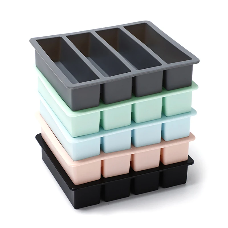1 Pc Riesige Lagerung Für Lebensmittel Mahlzeit Sauce Mit Deckel Silikon Gefrierschrank Tabletts Extra Große Suppe Eis 4 Würfel Tablett lebensmittel Einfrieren Formen