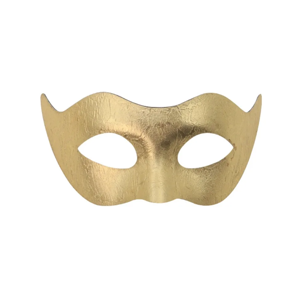 

Retro Plastic Halloween Masks Durable Reusable Jazz Mask Venetian Masquerade Gold Half Face Mask Men