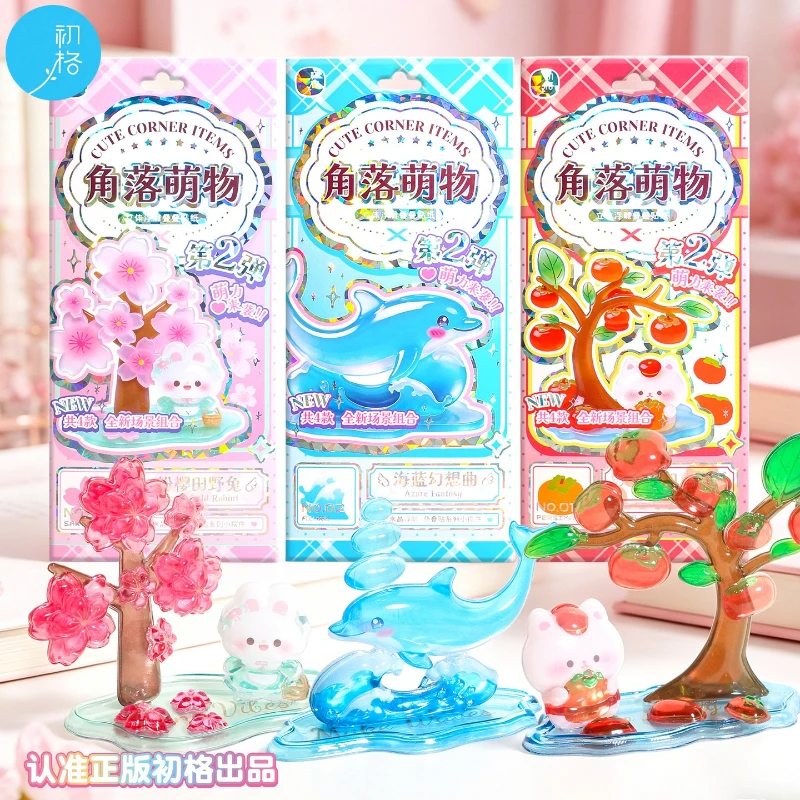 

CHUGE Season 2 3D Embossed Stationery Sticker Cute Dolphin with Sakura Tree DIY Desktop Decorative Ornament School Supplies