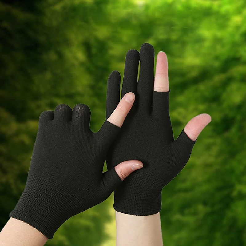 Two Finger And Five Finger Nylon Gloves For Protective Women's Work Gloves