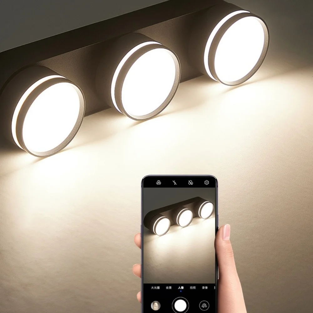 Boczne luminescencyjne oprawy LED przeciwodblaskowe Reflektor 1-4 głowice 9 W 12 W 18 W SMD 360 ° Obrót 90 ° Oświetlenie wewnętrzne składane z
