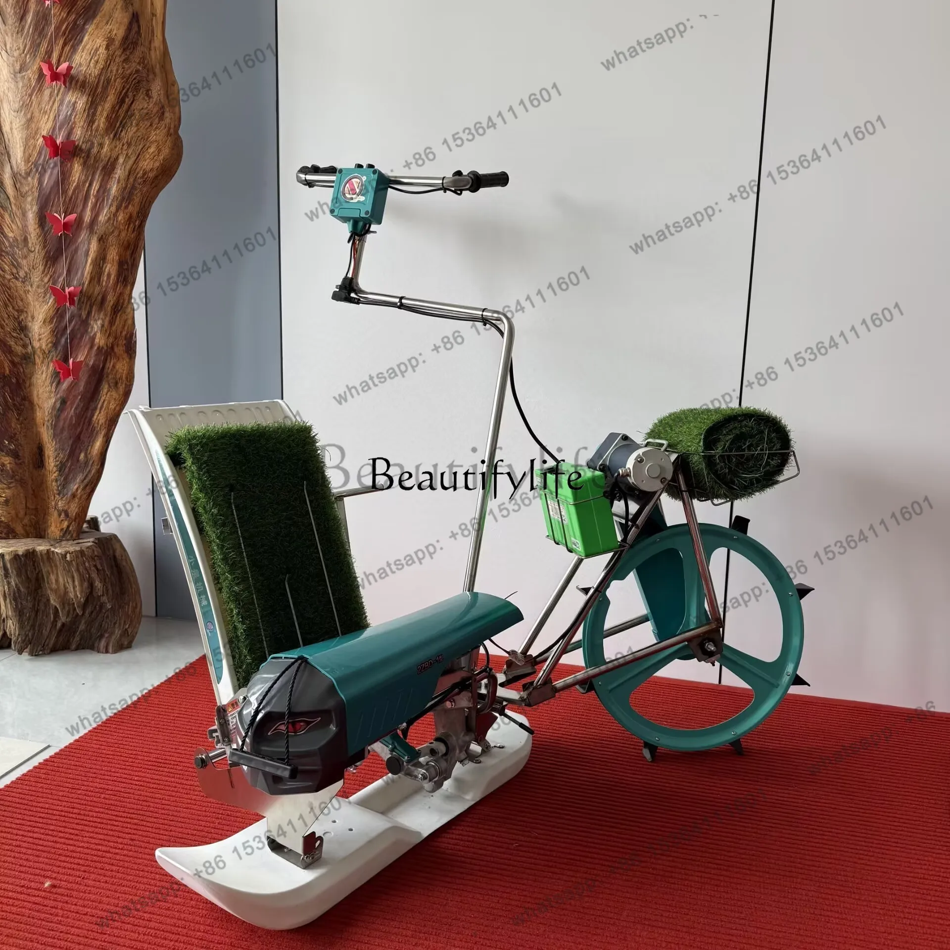 X4 Hand-pushed electric whole plate rice transplanter, edge-mending artifact, paddy field, small single-row rice seedlings