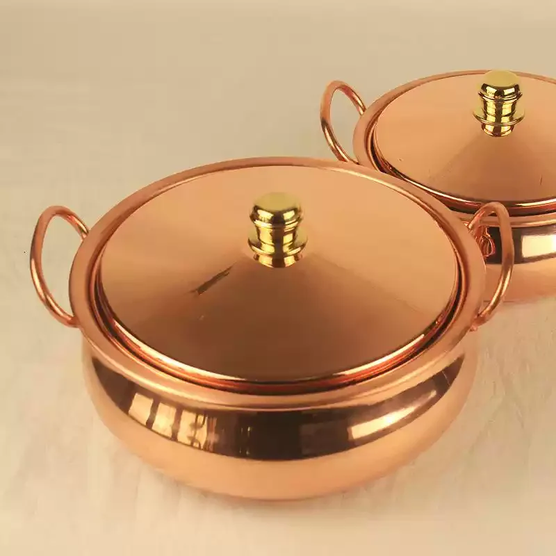 Suitable for household handmade double ear cooking with 18cm/20cm/22cm/24cm pure copper pots