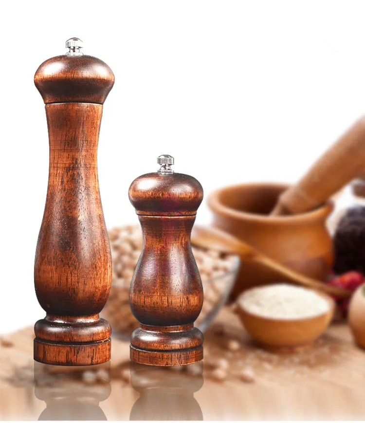 

Classical Wooden Oak Pepper Spice Salt Corn Mill Grinder Muller 5 8 Inch Kitchen Accessories Wooden Pepper Grinder OK 1154