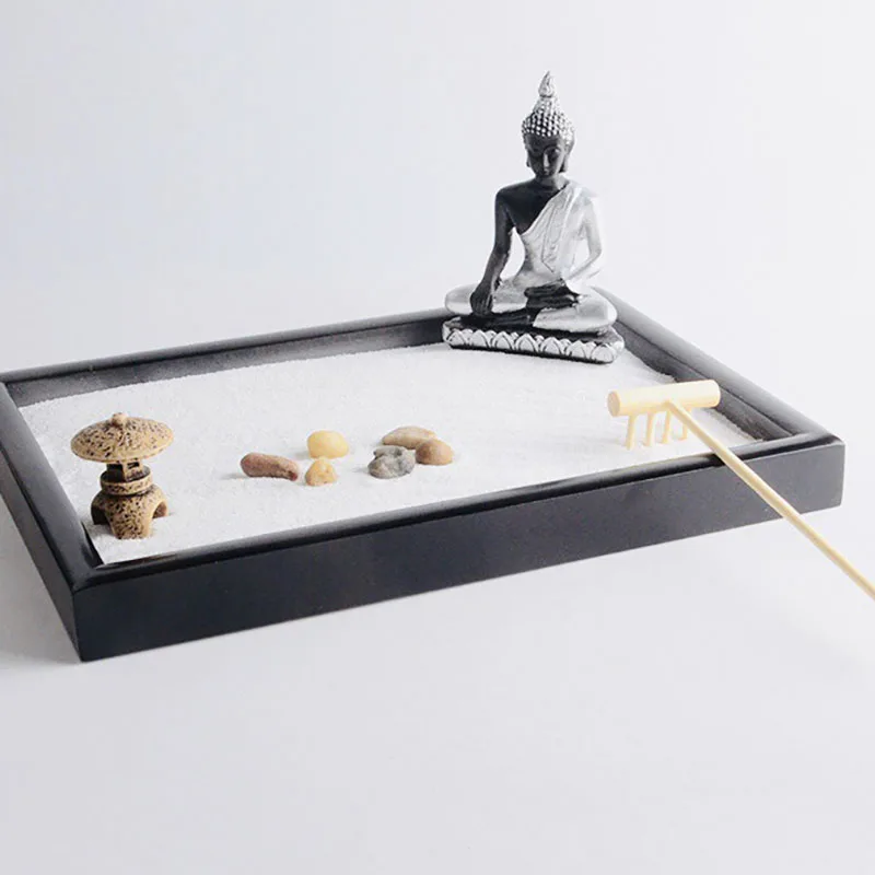 Creative Meditation Zen Sand Tray Density Board Sand Table Crafts Unique Buddha Incense Home Decoration