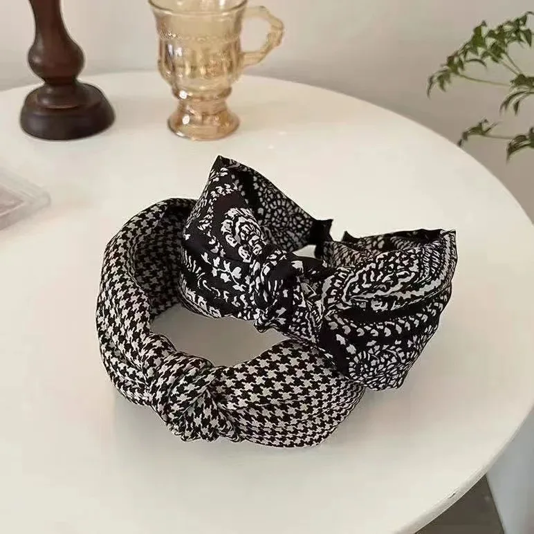 

Ethnic style fabric knotted headband wide edge non-slip hairband fashion women's hair accessories