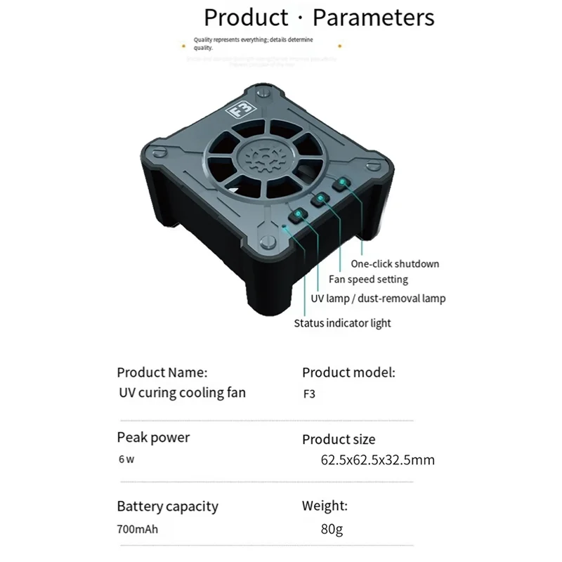 B84B-UV Curing Lamp UV Curing Exhaust Fan For Phones Computer Motherboard PCB Repair Tools