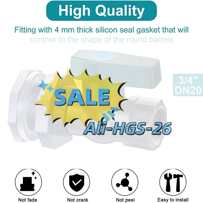 

Комплект Spipgot для водопроводной бочки из ПВХ — герметичный внутренний разъем для использования в саду и дождевой бочке, простой в установке, безопасный для питьевой воды