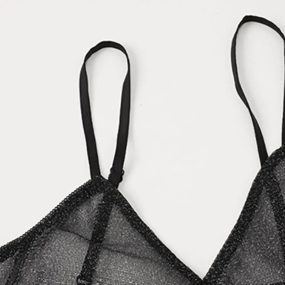 Przezroczysta, błyszcząca jedwabna koszula nocna bez rękawów, damska bielizna nocna, sznurowana, plisowana koszula nocna z głębokim dekoltem w serek, do noszenia w domu.